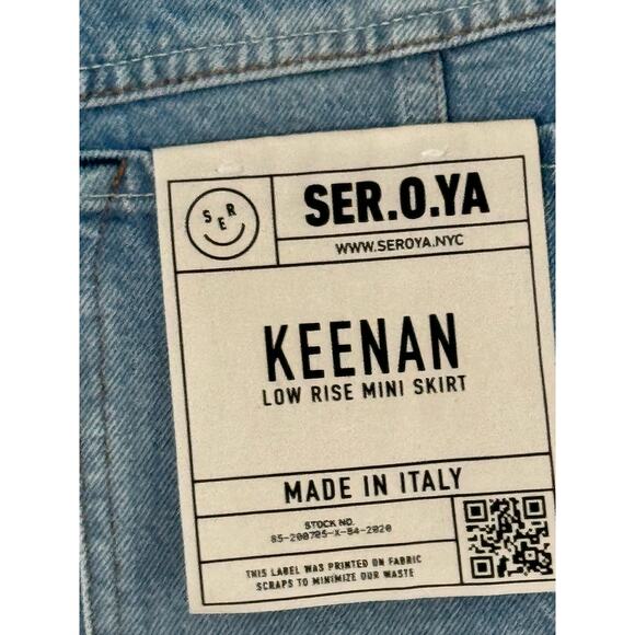 SER.O.YA Button Fly Denim Mini Skirt Size 29 New - Picture 6 of 7